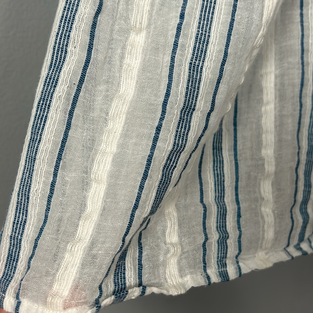 Bsbee khadi cotton button-down sleeveless shirt in striped loose body shirt S - Picture 6 of 13